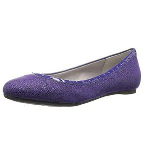Anne Klein Xandra Reptile Flat Women's Size 10M NEW NIB purple